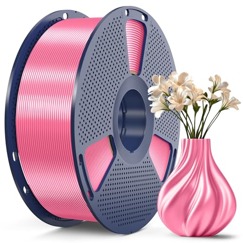 Image of SUNLU 3D Printer Silk Filament,Shiny Silk PLA Filament 1.75mm, Smooth Silky Surface, Great Easy to Print for 3D Printers, Dimensional Accuracy + /- 0.02mm, Silk Pink 1KG