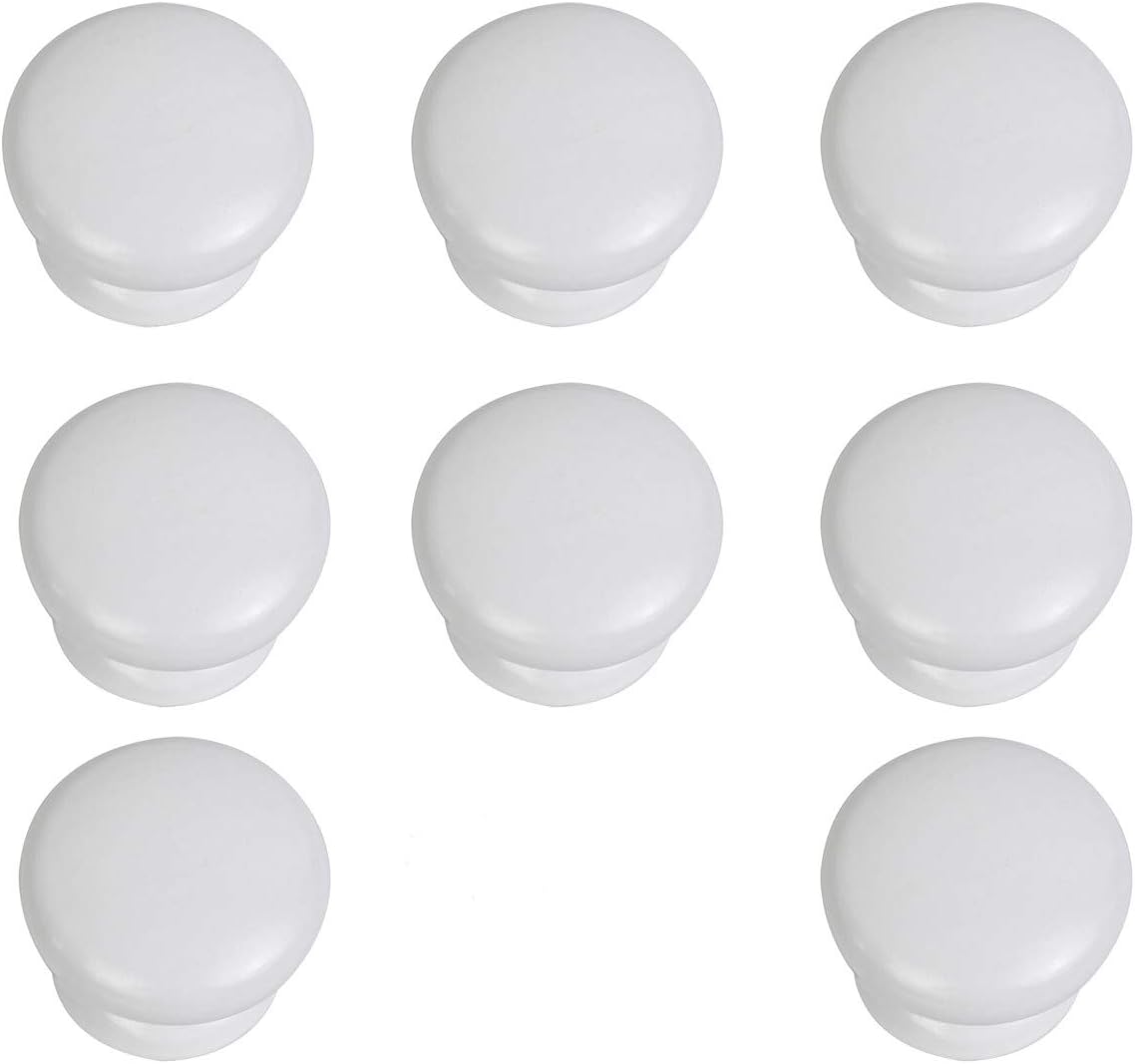 Metany 8PCS Round Wood Drawer Knob,Dresser Furniture Drawers 33mm Dia,White Cabinet Pulls Handles with Screws Hardware for Drawer Wardrobe Dresser - Image 3