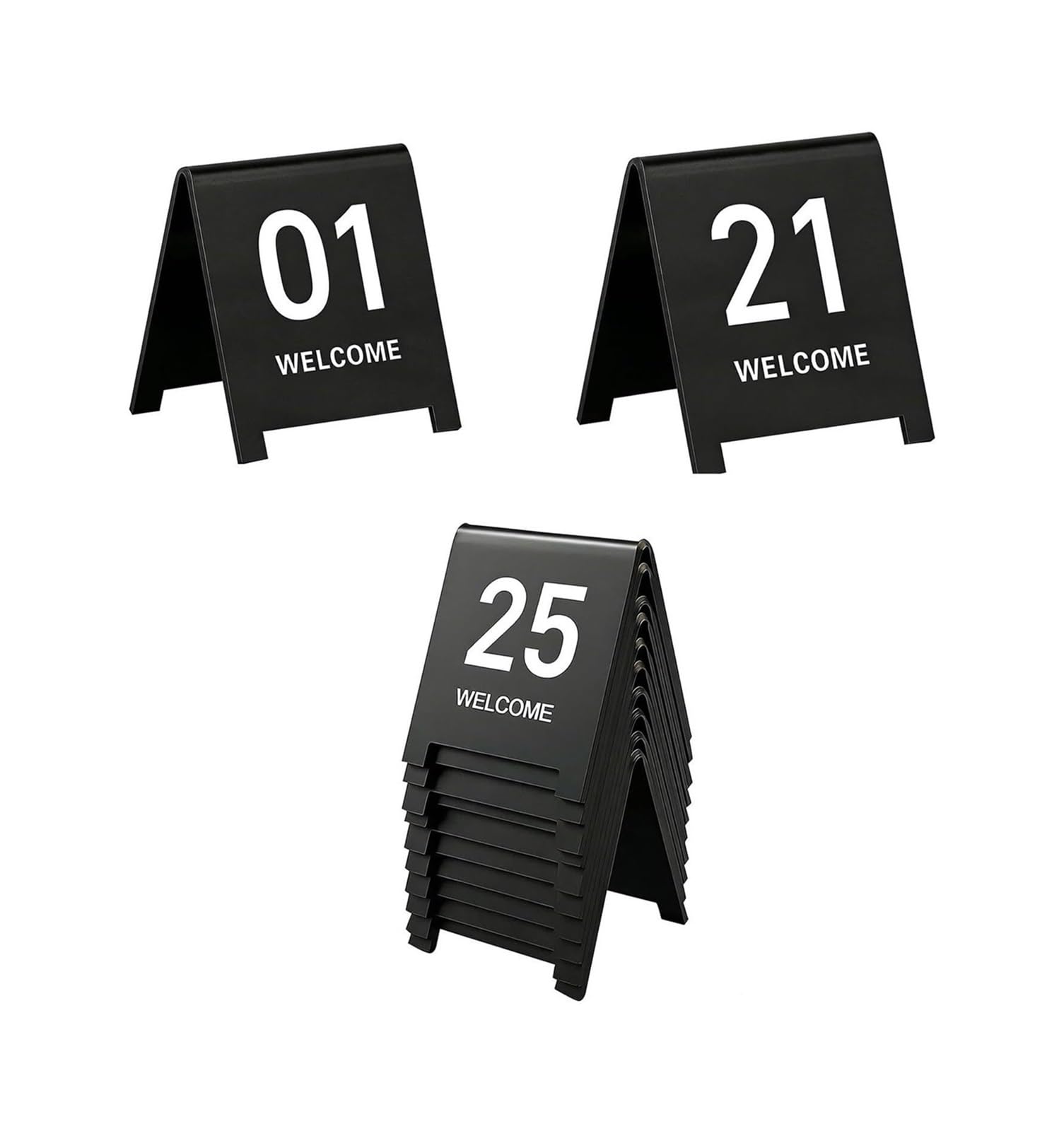 Carte dei Numeri dei tavoli, Carte Numeriche da Tavolo Riutilizzabili in Acrilico Bifacciale 2,7x2,3 Pollici 15/25 Pezzi(1-25)