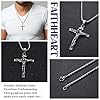 JeweBella Cross Necklace for Men Women Stainless Steel Jesus Crucifix Cross Pendant Venetian Chain 61 CM Silver/Gold/Black Religious Jewellery Gift #3
