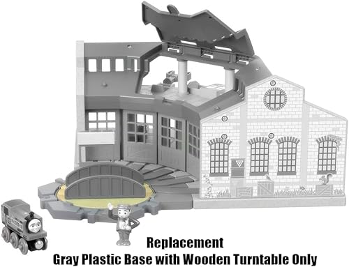 Miniatura 2 de Pieza de repuesto para cobertizos de madera Tidmouth de Thomas & Friends - GGG72 ~ Base de plástico gris con tocadiscos de madera