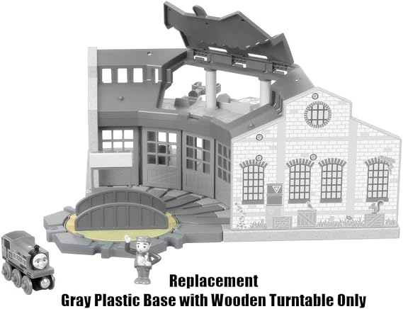Replacement Part for Thomas & Friends Wood Tidmouth Sheds - GGG72 ~ Gray Plastic Base with Wooden Turntable