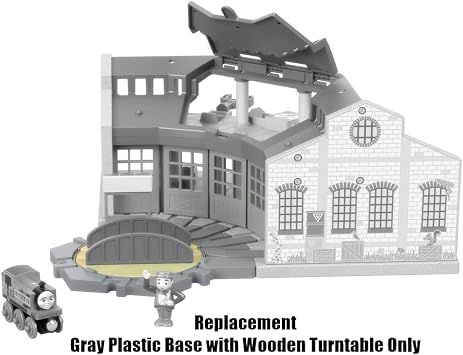 Replacement Part for Thomas & Friends Wood Tidmouth Sheds - GGG72 ~ Gray Plastic Base with Wooden Turntable
