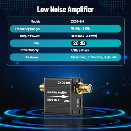 Image of SeeSii TinySA Ultra+ Spectrum Analyzer with ZK06-20dB Low Noise Amplifier, 4.0 Inch 100 kHz to 5.4 GHz Handheld Tiny Frequency Analyzer with 32Gb Card,100kHz to 800MHz MF /HF /VHF UHF Input