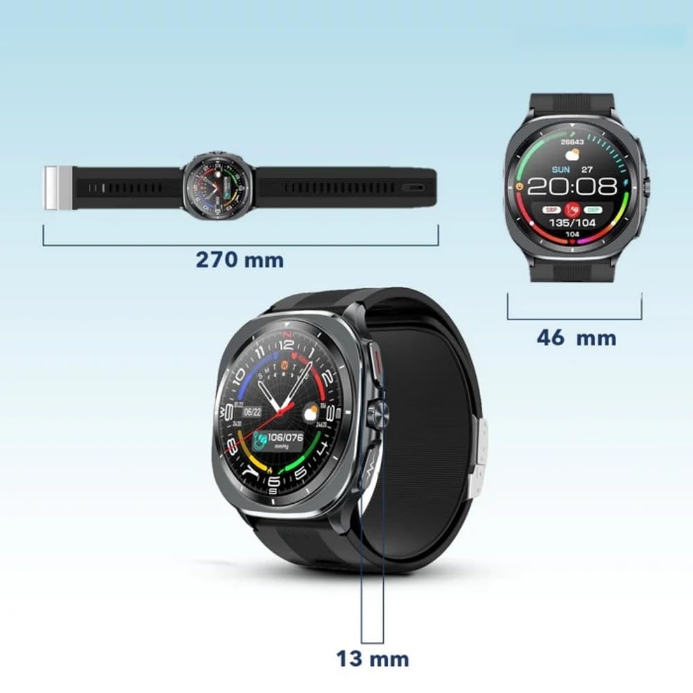 ortholeben OrthoWatch Pro Vita Smartwatch Herren & Frauen 1,43'' -Zoll-Volltouchscreen, 24/7 Schlafüberwachung,Bluetooth-Telefonie,Unterstützt mehrere Sprachen