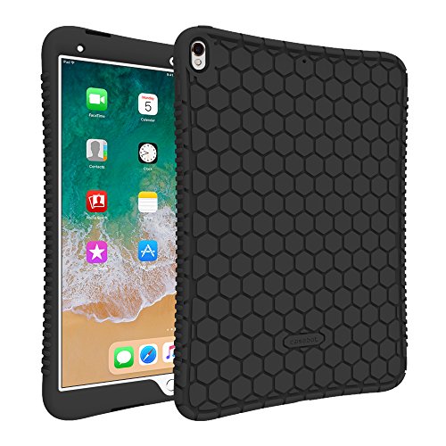 Fintie Case for iPad Pro 10.5 - [Honey Comb Series] Light Weight Anti Slip Kids Friendly Shock Proof Silicone Protective Cover for iPad Pro 10.5 Inch 2017 Release Tablet, Black