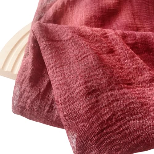 Image of Crinkled PolyCotton Scarf for Women - 180 x 90 cm Stole for Women | PolyCotton Scarf for Summers, Head Cover for Women | Lightweight Scarf for Women | Women Accessory
