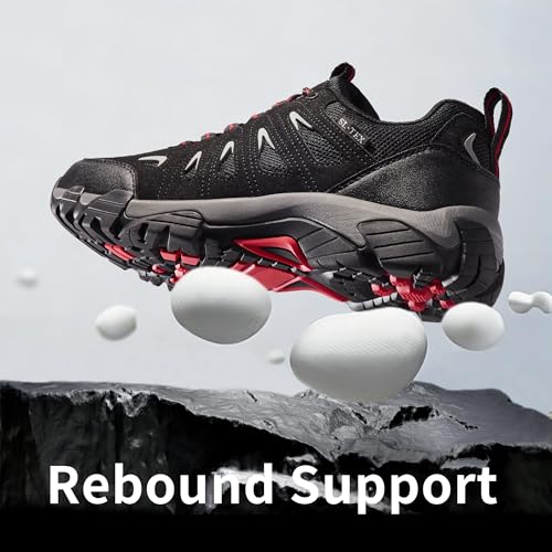 Image of SHULOOK Men's Waterproof Hiking Shoes Lightweight Anti Slip Outdoor Ankle Boots Breathable Hike Trekking Trails Shoe