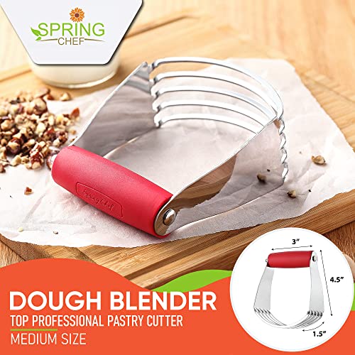 Image of Spring Chef Medium Dough Blender Hand Tool - Durable Pastry Cutter - Red
