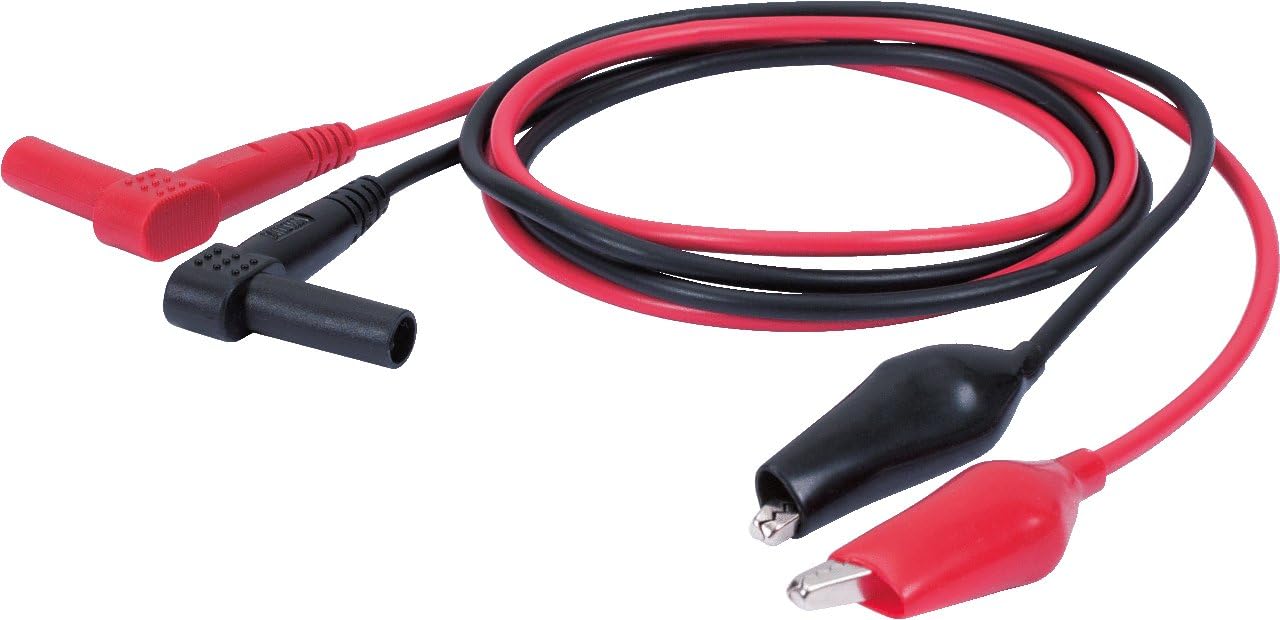 KS Tools 150.1480 Multimètre avec prises de tests et pinces crocodile | Multimètre numérique avec piges de contrôle et pince croco, chrome vanadium