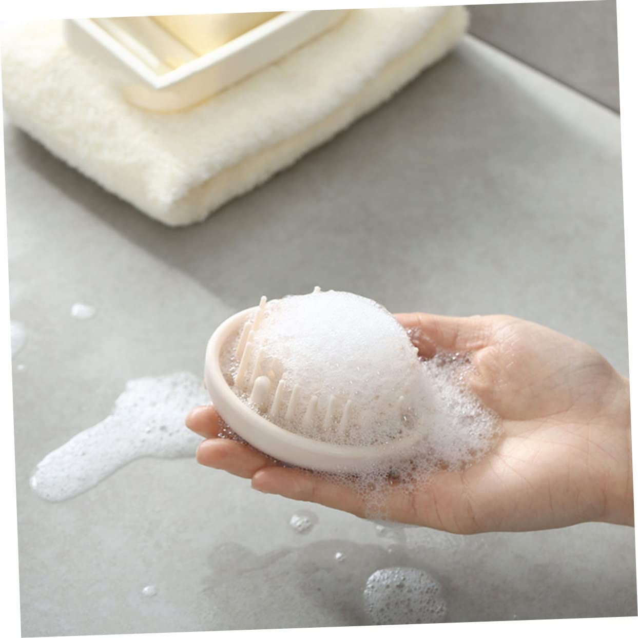 GLEAVI 4piezas Masajeador De Cabelludo Cepillo De Champú Para Limpieza Profunda De y Para Masaje Relajante y Exfoliación