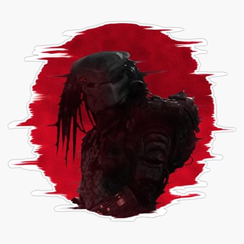 Pegatina de vinilo para parachoques de Predator Hunter Under A Blood Red Sky de 5 pulgadas