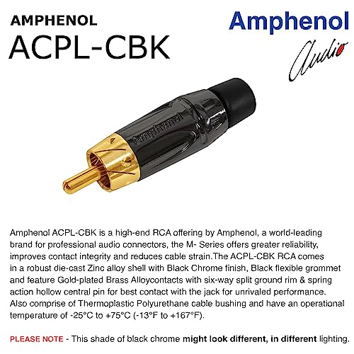 15 Foot Rca Cable Pair - Gotham Gac-4/1 (Black) Star-Quad Audio Interconnect Cable With Amphenol Acpl Black Chrome Body, Gold Plated Rca Connectors - Directional #TOP7