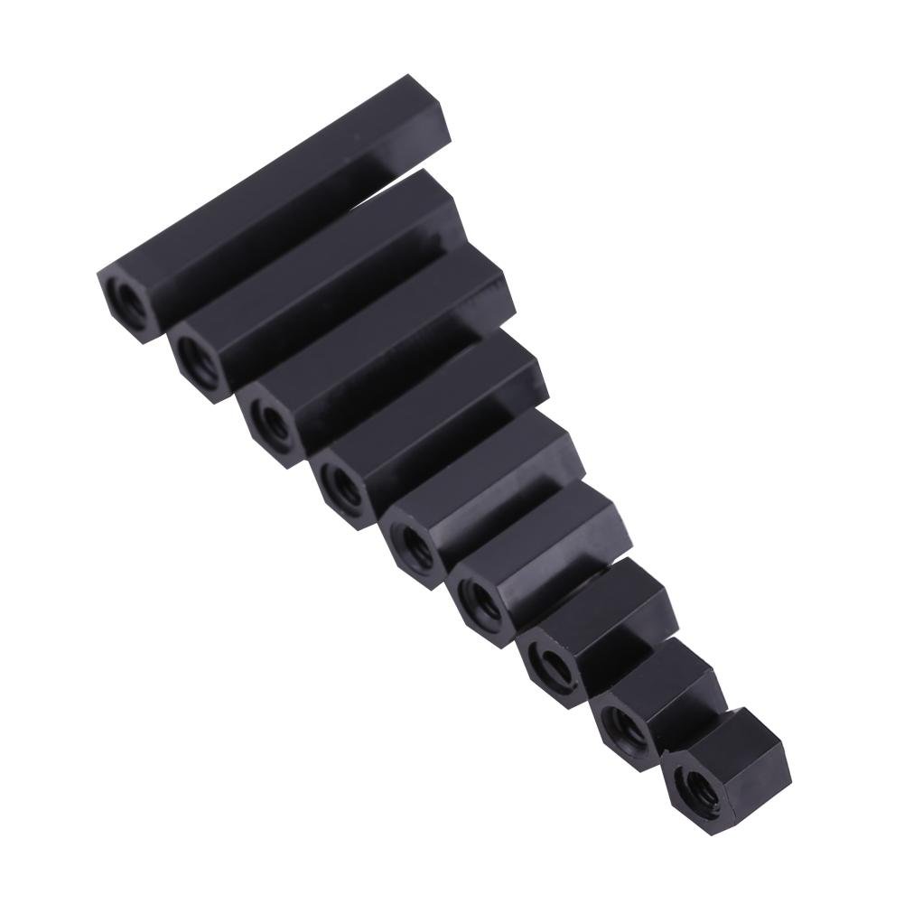 100Pcs Black PA66 M3 Female Spacer Standoff, M3 Female Hex Threaded Spacer Standoff, Nylon Standoff Pillar, Hexagonal Pillar, for Chips Circuit Boards(M325)-image-35