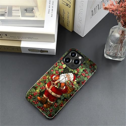 Akinmi Case for iPhone 15 Pro,Wild Fruit Christmas Santa Claus Exquisitely Pattern Double Protective Phone Cover Cases Soft Silicone for iPhone 15 Pro - image 7