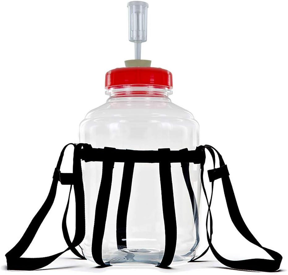 FerMonster 3 Gallon Wide Mouth Carboy, Econolock, #10 Stopper, Carboy Carrier