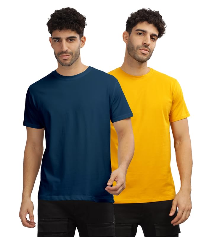 Image of XENOVAURBAN Unisex Regular Cotton Combo of 2 Solid Color Tshirt