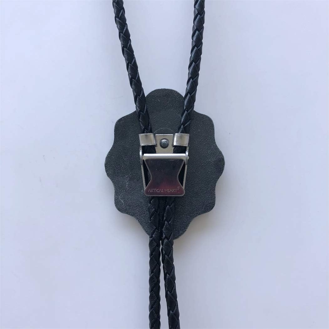 Bolo Tie For Men,Cowboy Necklace,Vintage Initial Letter T Leather Bolo Tie