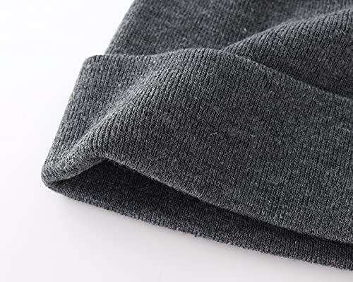 Image of Home Prefer Mens Winter Hats Acrylic Knit Cuff Beanie Cap Warm Womens Beanie Hat