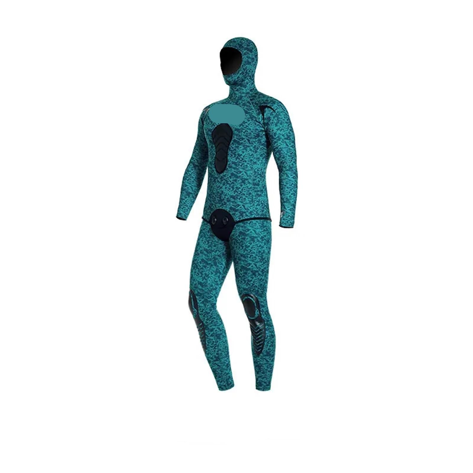 Muta Sub Muta da Pesca Subacquea 3,0 mm | Muta da sub mimetica in neoprene a cellule aperte in 2 pezzi, con cappuccio, tute da snorkeling