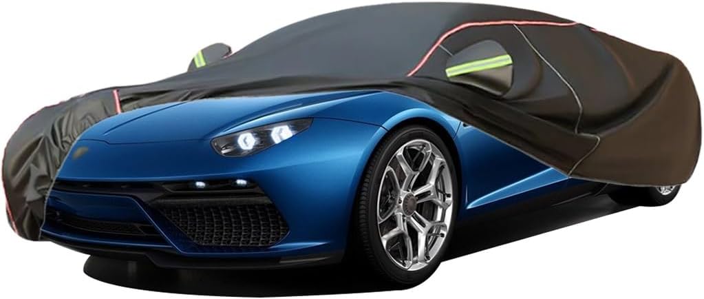 WOLWES Car Cover are Suitable for Lamborghini Asterion All-Weather Windproof, Snowproof, Rainproof, UV-Protected and Breathable All-Season Universal with Side Door Zip Oxford Cloth Car Cover (Color :
