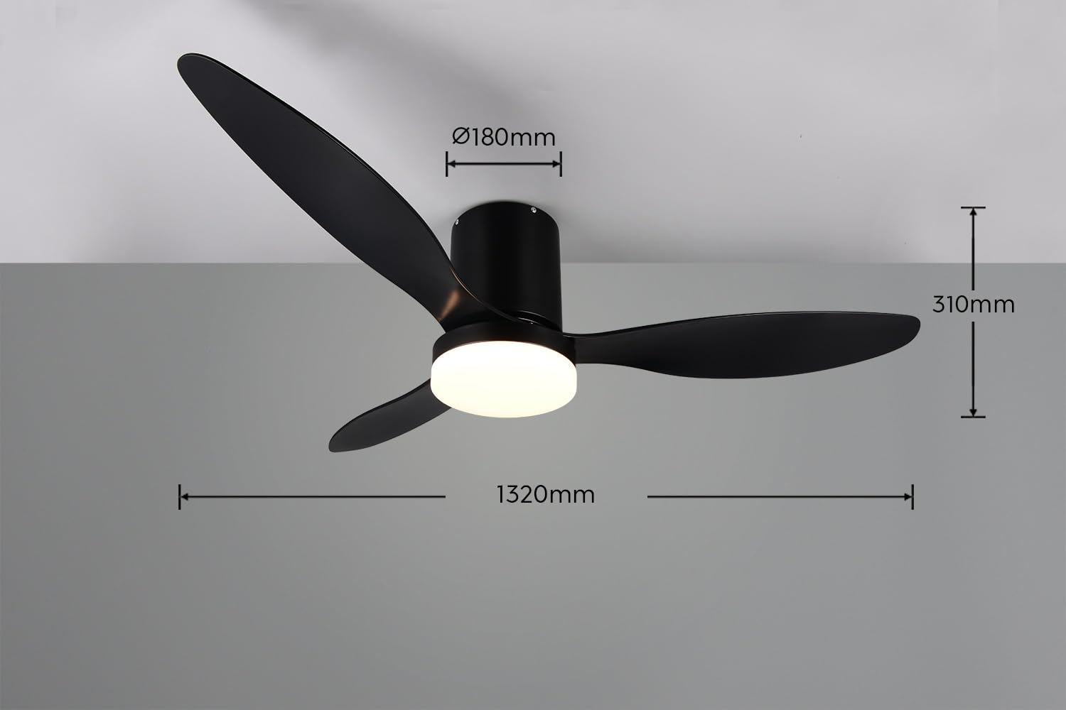 Reality Leuchten wentylator sufitowy LED z oświetleniem Göteborg R64202132, tworzywo sztuczne, czarny matowy, 6 prędkości, tryb letni i zimowy, pilot zdalnego sterowania, ściemniacz, timer, światło