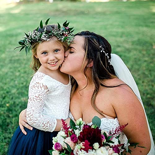 Image of Topmaker Flower Girl Dress for Toddler Baby Girls,Lace Tulle Dress for Wedding,Birthday Party,Photoshoot,Special Occasion