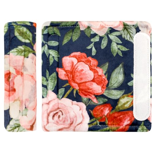 Image of Baby Car Seat Strap Pads, Floral Infant Car Seat Strap Shoulder Pads for Girls Boys, Super Soft Seat Belt Covers for Car Seats, Pushchair, Stroller