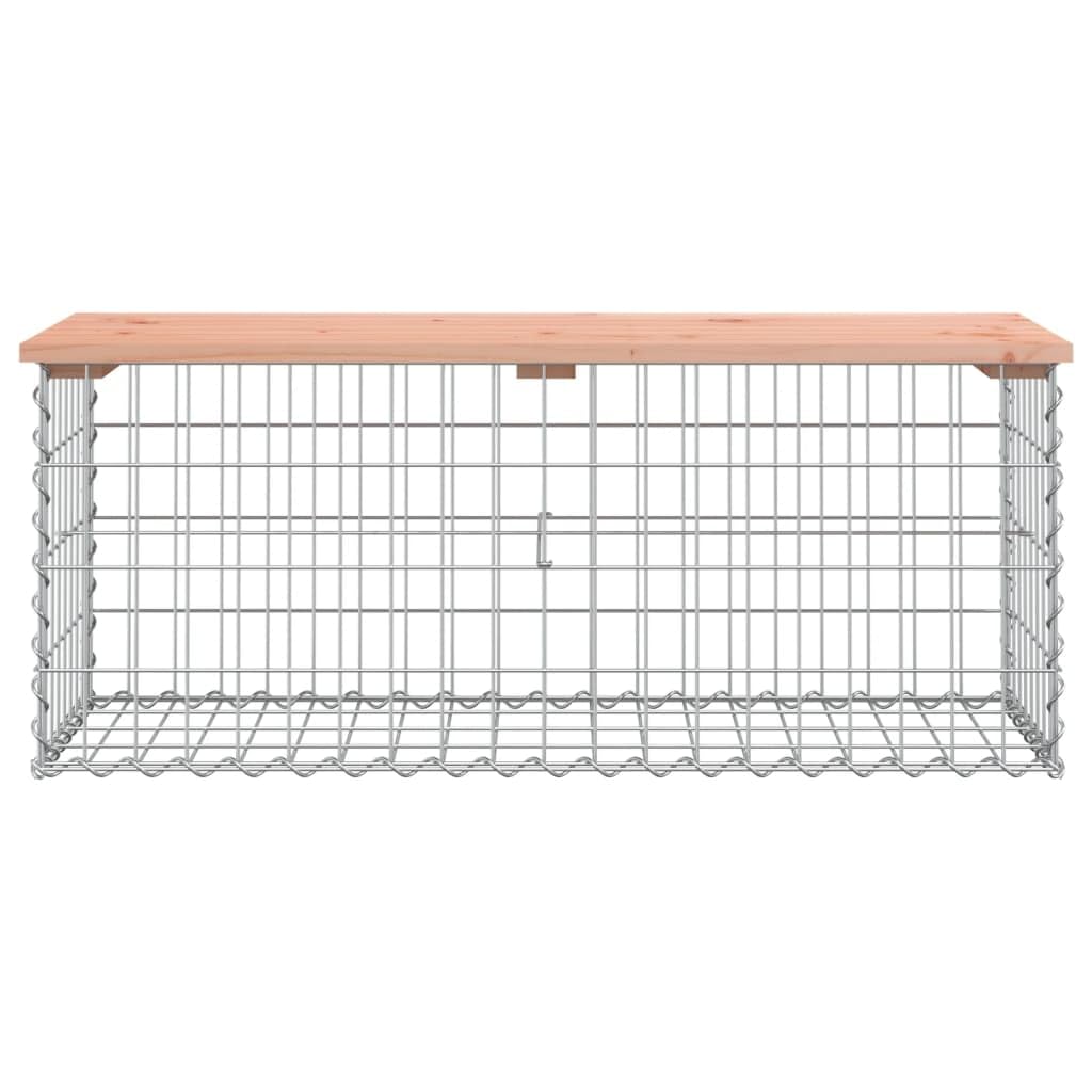 Fengshui Ławka ogrodowa podstawa gabionowa 103 x 44 x 42 cm lite drewno daglezja