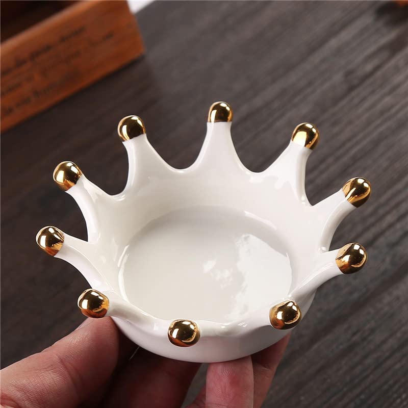 NociHah Royal Crown Ceramic Jewelry Dish Tray, Ring Dish, Ceramic Trinket Tray, Key Bowl, Decorative Plate - Image 2
