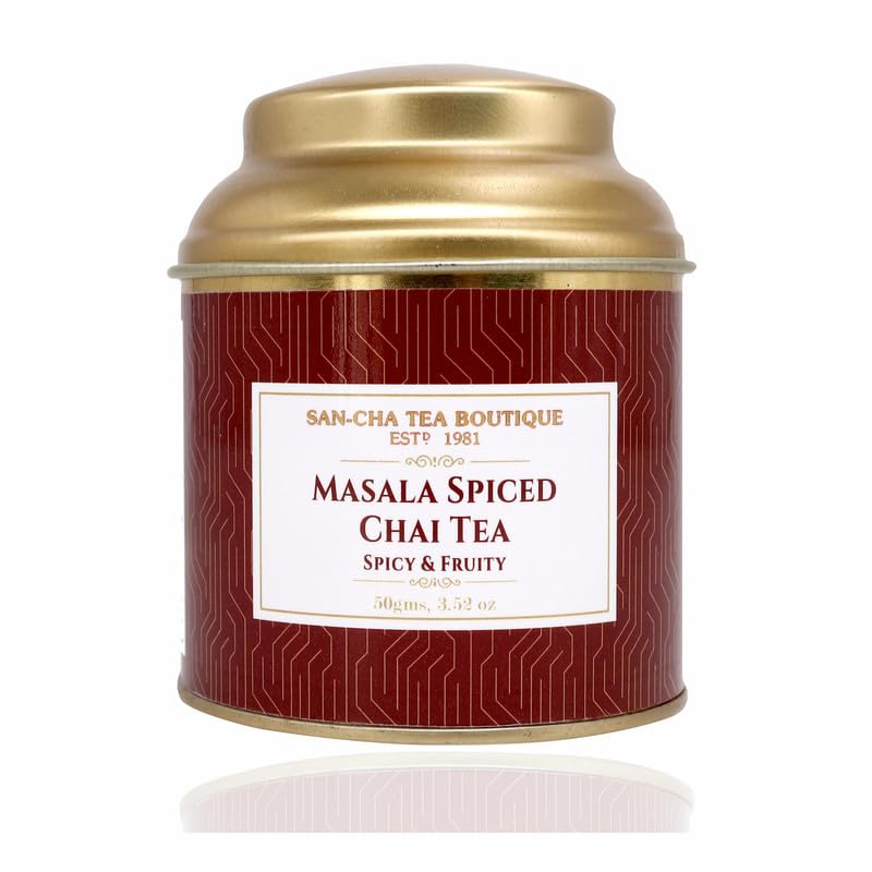 Image of Sancha Tea Boutique Sparkle Collection Diwali Gift Box - Masala Chai & Ginseng Loose Leaf Tea Assortment - Premium Health Gift Hamper