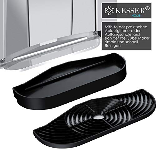 KESSER® Eiswürfelbereiter | Eiswürfelmaschine Edelstahl | 100W Ice Maker |12 kg 24 h |2 Würfelgrößen | Zubereitung in 6 min | 2 Liter Wassertank | Timer | LCD-Display | Wassertank, mit Zubehör Silber – Bild 7