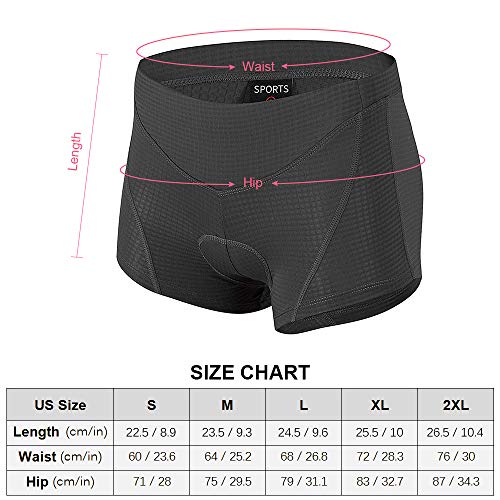 Andoer Shorts de ciclismo feminino 3D acolchoados para bicicleta e ciclistas Shorts respiráveis ​​de