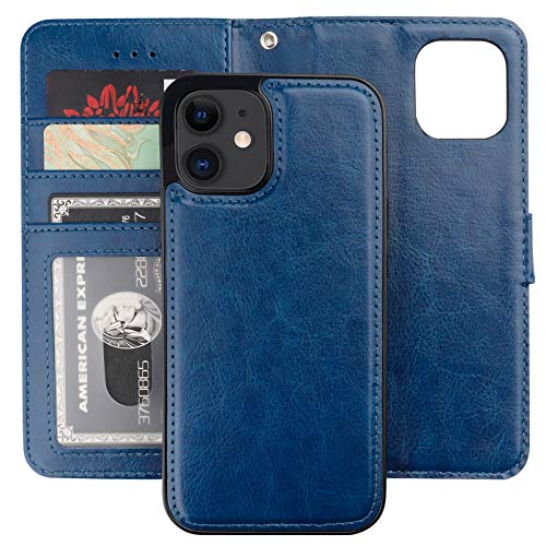Bocasal Compatible with iPhone 12 & iPhone 12 Pro Wallet Case with Card Holder PU Leather Magnetic Detachable Kickstand Shockproof Wrist Strap Removable Flip Cover 6.1 inch (Blue) by Bocasal - Used condition - US$12.52