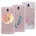 Produktbild Yokata [3 Packs] Kompatibel mit Hülle Samsung Galaxy J5 2017 Silikon Transparent Durchsichtig Handyhülle Schutzhülle TPU Ultra Dünn Slim Kratzfest mit Motiv Case Cover - Blume + Feder + Schmetterling