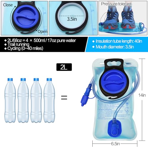 1.5L/2L/2.5L/3L Hydration Bladder, Large Opening Water Storage Bladder Bag, for Cycling Hiking Camping - Image 4