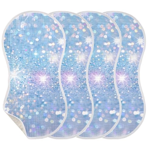 2 Pack Baby Burp Cloths, Soft Absorbent Burping Cloths for Babies, Cotton Milk Spit Up Rags, Large Size for Newborns, Baby Boys and Girls (Beautiful Sparkle)3