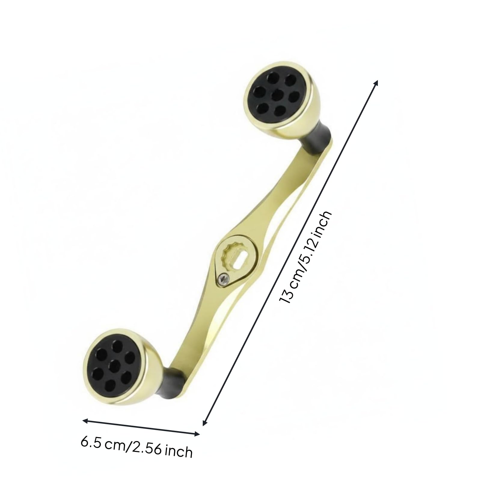 predolo 1 Pezzo Manovella Mulinello Pesca Manico Crank Pomello Metallo Impugnatura Ricambio in Lega di Alluminio Lavorata CNC per Controllo Preciso con Foro , Oro , Oro Tè , 130mm