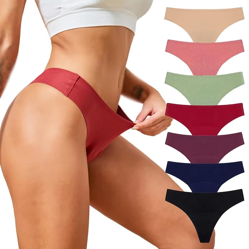 Braguitas Menstruales de Algodón con Protección Adicional para El Período de Flujo Abundante Absorbentes a Prueba de Fugas para Posparto Sin Costuras Paquete de 7 Multicolor Talla Xxl