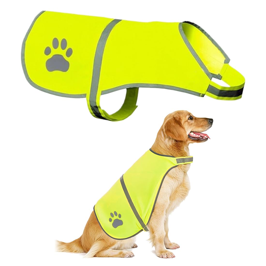 Gilets de sécurité pour chiens Gilet de sécurité réfléchissant haute visibilité pour chien, haute visibilité la nuit, imperméable, léger et confortable (taille M)