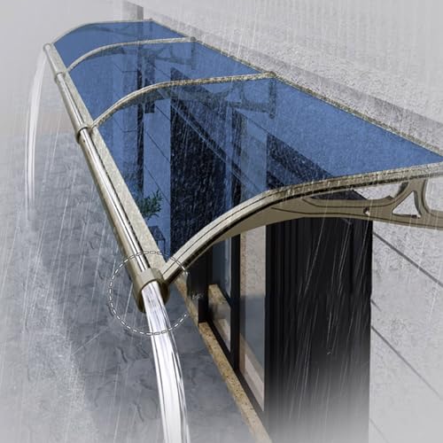 Toldo para puerta delantera, soporte de aluminio, toldo de policarbonato para exteriores para garaje y balcón