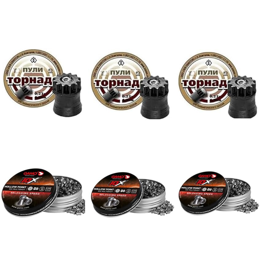 Pallini Kvintor Tornado e Daisy 'Pointed' calibro 4,5 mm | Kit con 6 scatole di pallini (diabolici e ibridi) per fucili, carabine e pistole ad aria compressa