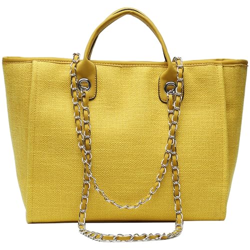 Bolso Tote grande para mujer de lona con cremallera miniatura 1