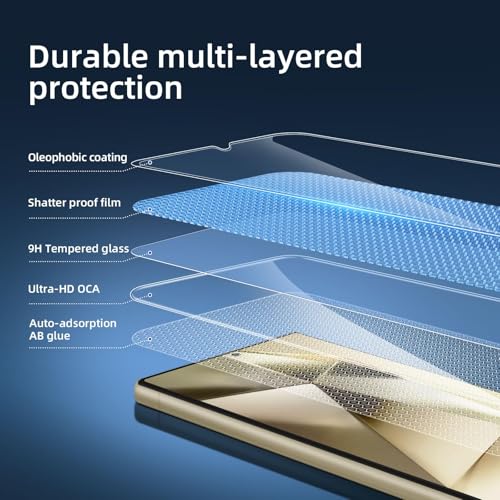 Image of NEW'C 3 Pack Designed for Samsung Galaxy S25 Ultra Screen Protector Tempered Glass, Bubble Free, Ultra Resistant