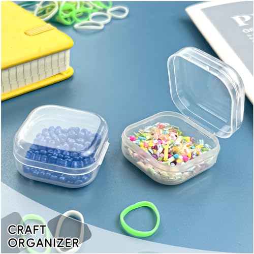Image of DUOFIRE Bead Organizer 12 Pack Clear Small Plastic Containers 1.3x1.3x0.7in