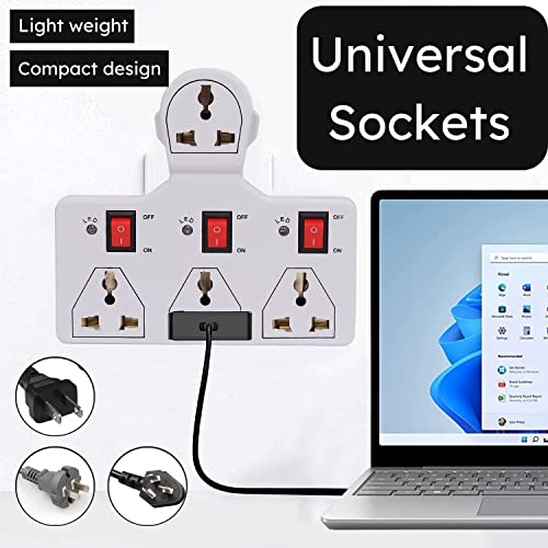 Image of 4 Universal Socket 3 Switch Multi Plug Extension Board /Multiplug