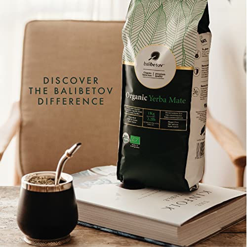 2.2 Lb Balibetov Organic Yerba Mate Tea - Unsmoked Yerba Mate Pure Loose Leaf Tea - 1 Kg (2.2 Lb) #TOP6