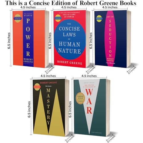 Robert Greene The Concise 5 Books Set (The Concise 48 Laws Of Power, The Concise Laws of Human Nature, The Concise Mastery, The Concise Art of Seduction & The Concise 33 Strategies Of War)