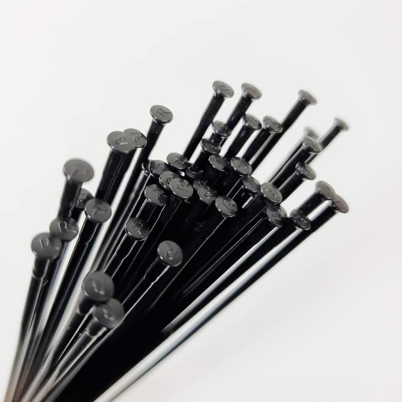 Raggi Bicicletta Light Dritto Pull Calibro piatto 14 2.0mm nero 10pcs / lot Spokes Thread(265mm)
