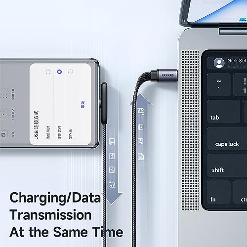 Image of mcdodo USB C USB C Charging Cable 1.2M PD 3.0 PPS USB-C Cable 90 Degree 5A /20V Compatible with iPhone 15 Pro Max, M2 MacBook Pro /Air iPad Pro 2021 iPad Air 5 Galaxy